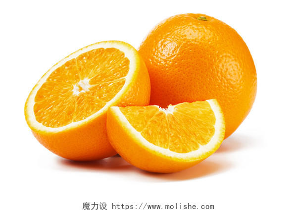 白底水果橙子切开橙子新鲜水果鲜橙